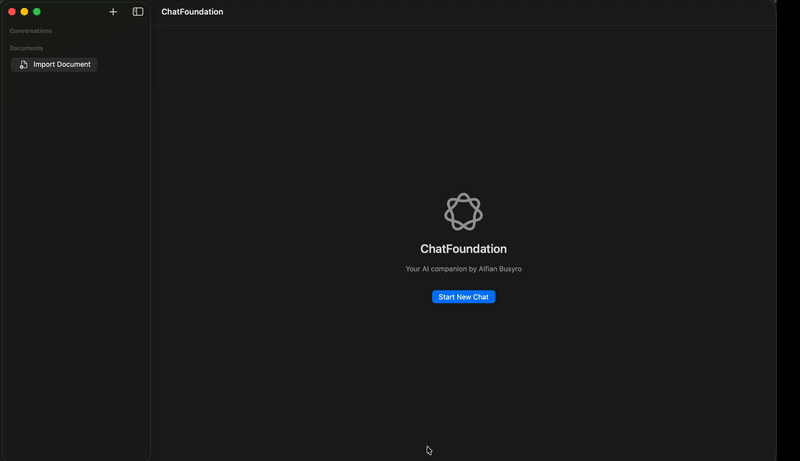 Demo of FoundationLLMChat: importing a document and chatting about its content